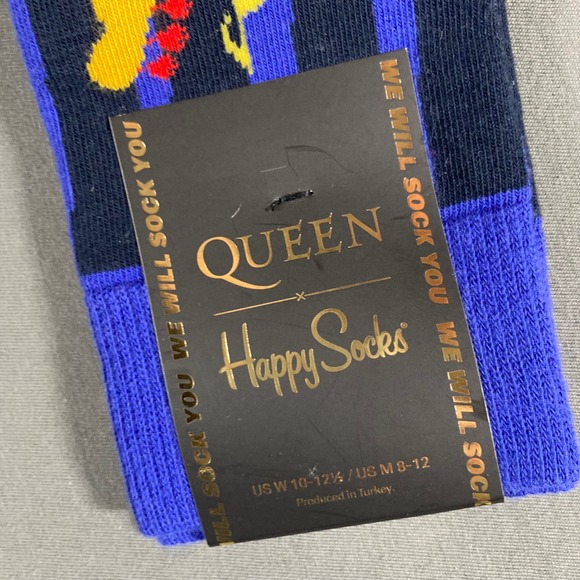 Queen Happy Socks Men's We Will Sock You Dark Blue Guitar Music‎ 8-12 - Picture 2 of 4